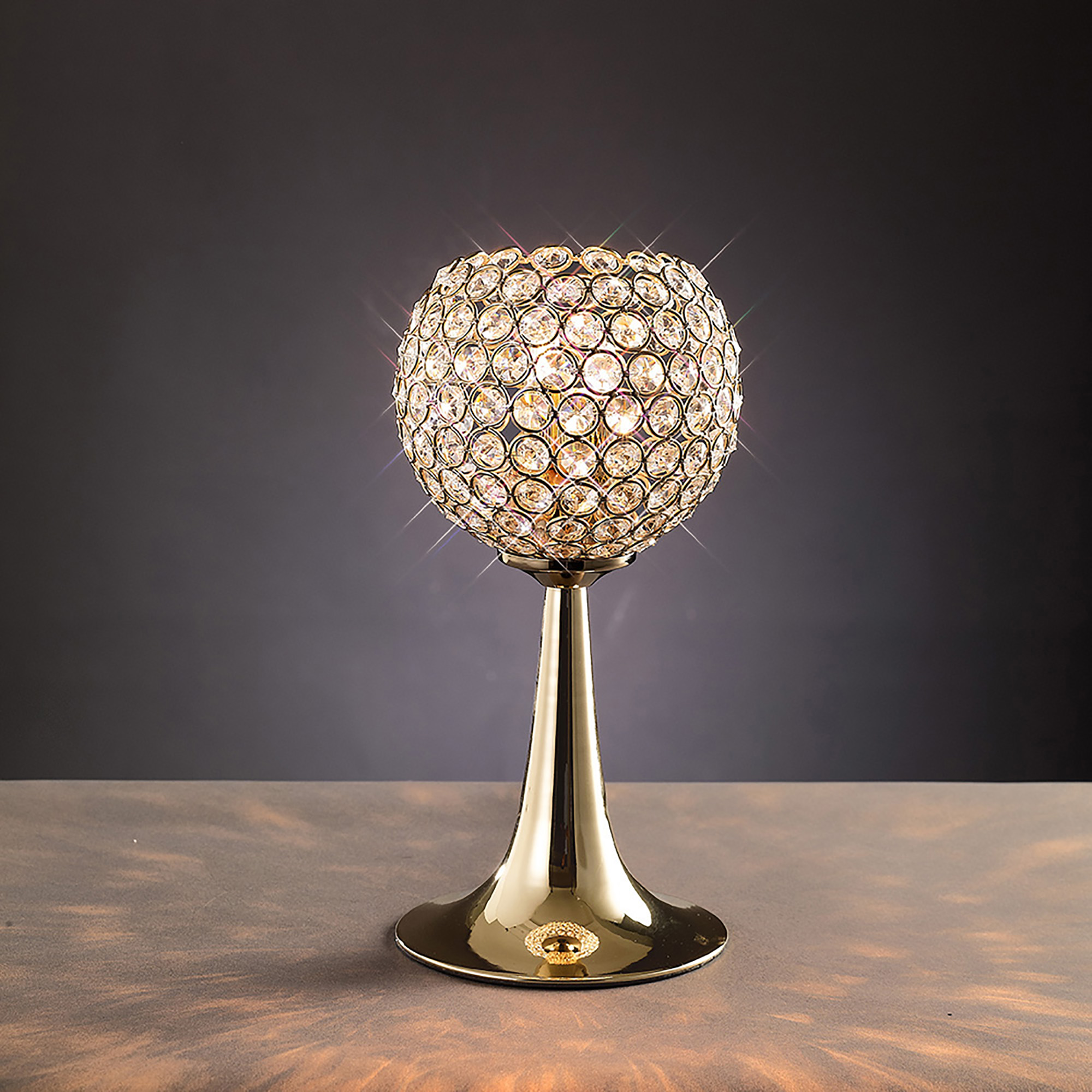 IL30755  Ava Crystal 32cm 2 Light Table Lamp French Gold